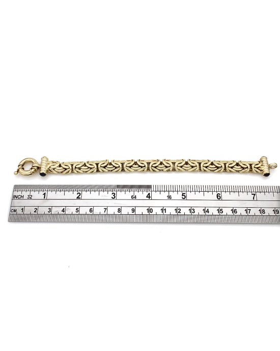 Flat Byzantine Bracelet With Onyx Accents